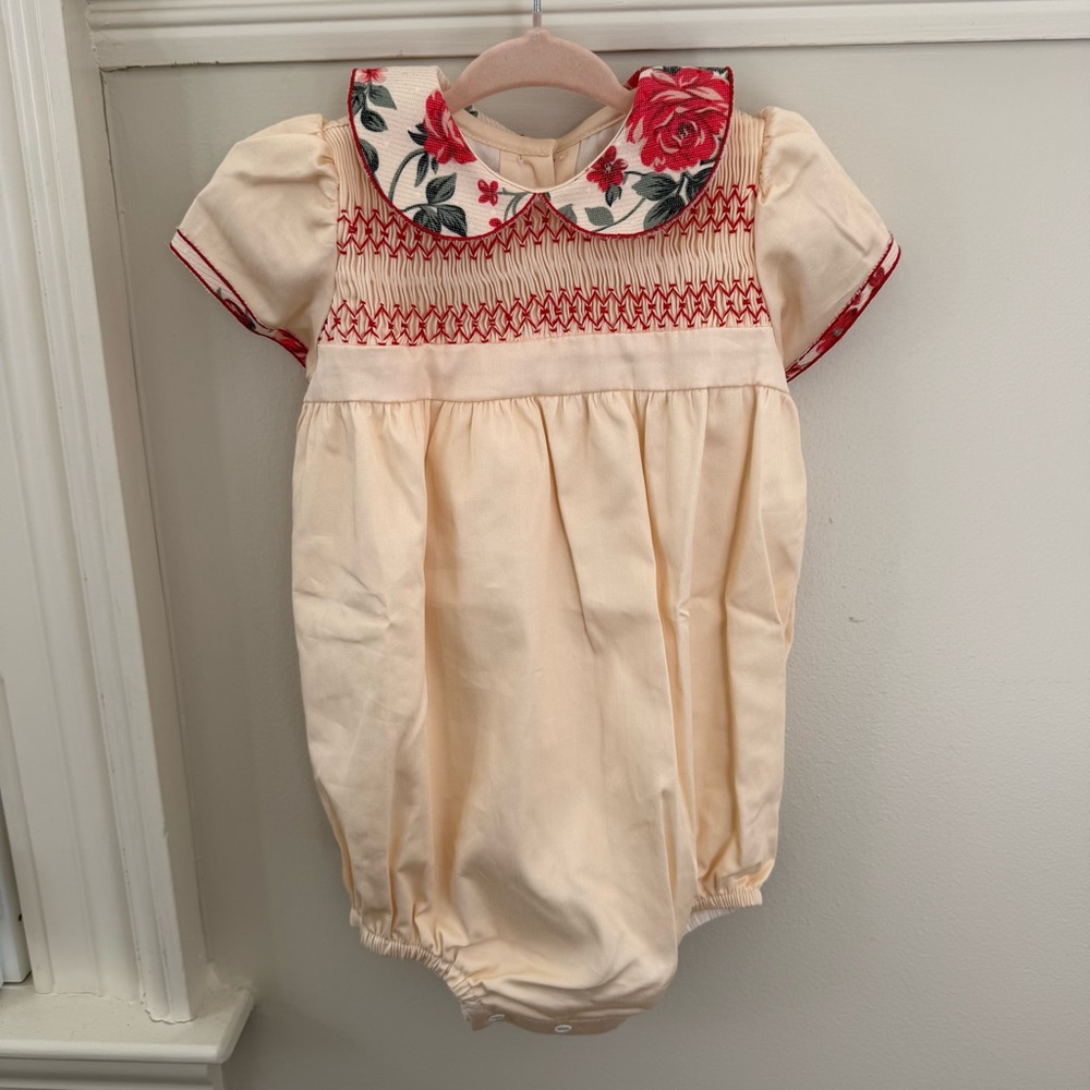Floral Collar Baby Romper